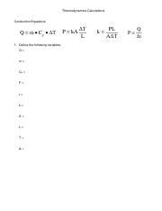 Thermodynamics Equations and Applications: Practical Examples | Course Hero