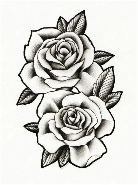 Rose Drawing Tattoo, Pink Drawing, Roses Drawing, Tattoo Design ...