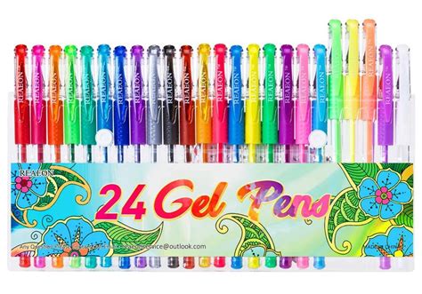 24 Colors Gel Pens, Coloring Gel Pen Art Markers for Journal Adult ...