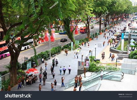 Singaporejan 19aerial View Sidewalk Orchard Road Stock Photo 199860410 ...