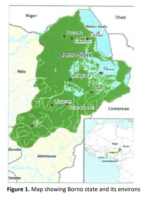 Map showing Borno State and it's environs. | Download Scientific Diagram