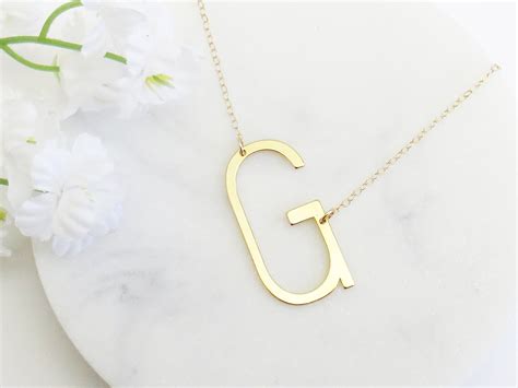 G Initial Necklace - Etsy