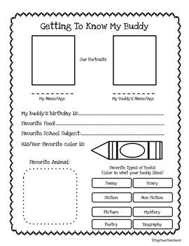 Buddy Interview and Reading Buddy Activities by Top Floor Teachers