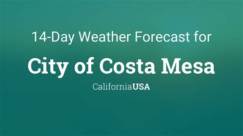 City of Costa Mesa, California, USA 14 day weather forecast