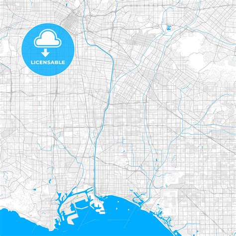 Rich detailed vector map of Paramount, California, USA - HEBSTREITS