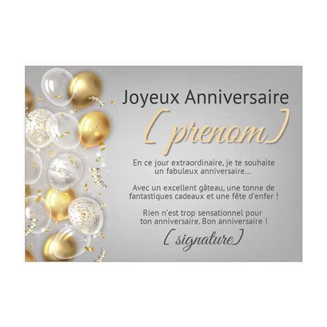 Carte D Anniversaire Ã Imprimer - Primer