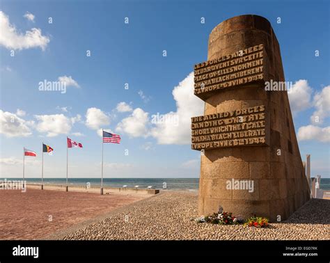 Omaha Beach D-Day Monument at Saint-Laurent-sur-Mer, Normandy, France ...