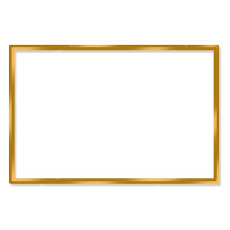 Simple Rectangular Golden Frame, Simple, Rectangular, Gold PNG ...