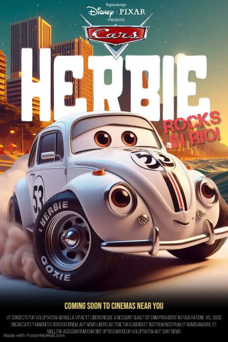 070424 Pixar's Herbie movie poster Template | PosterMyWall