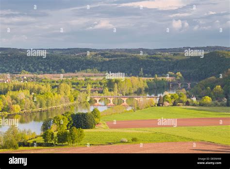 The valley of the Dordogne River, Dordogne, France, Europe Stock Photo ...