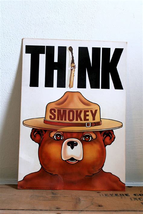 Vintage 1970s Smokey the Bear Poster | Smokey the bears, Smokey, Bear