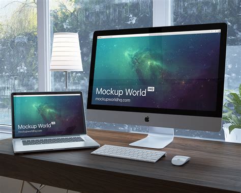 iMac Workspace Free Mockup | Mockup World HQ