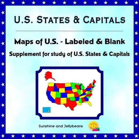 U.S. States & Capitals - Labeled and Blank Maps for Study & Practice ...