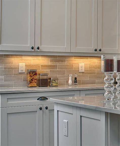 Gray subway modern kitchen backsplash wth gray cabinet BA2007 from backsplash.com # ...