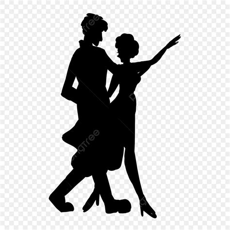 Romantic Couple Dancing Silhouette PNG Transparent, Cartoon Couple ...