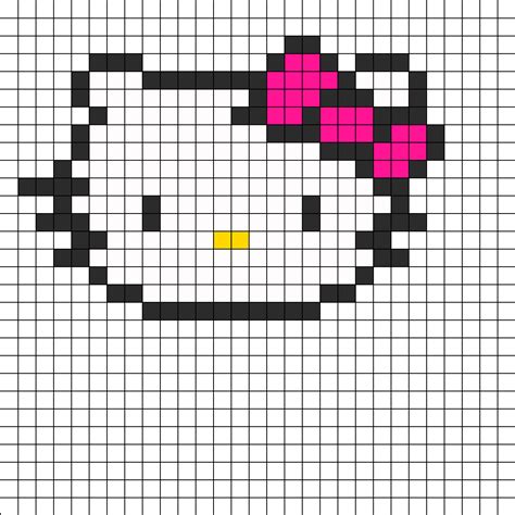 Hello Kitty Head bead pattern | Plastic canvas patterns, Perler bead art, Cross stitch patterns