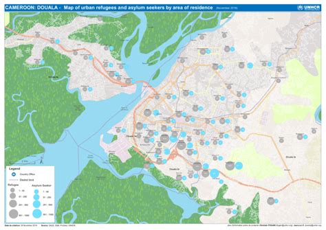 Cameroon: Douala - Map of urban refugees and asylum seekers by area of ...