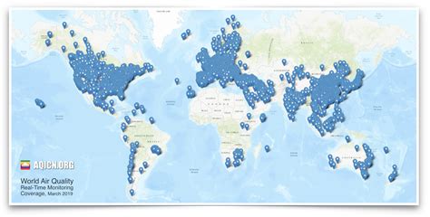 World-wide Air Quality Monitoring Data Coverage