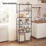 SONGMICS 6-Tier Metal Storage Shelves, Wire Shelving Unit, Adjustable ...