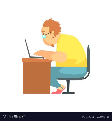 Programmer working from home funny character Vector Image