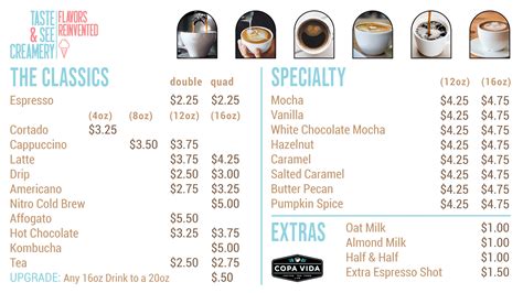 Coffee Menu — Taste & See