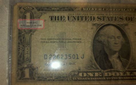 1935 G Silver Certificate Dollar Bill