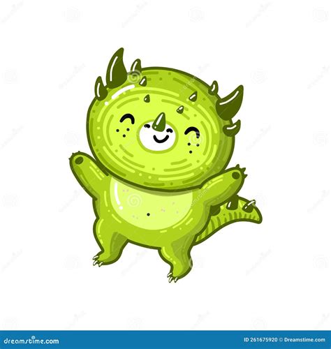 Happy Cute Little Vector Dragon Stock Vector - Illustration of adorable ...