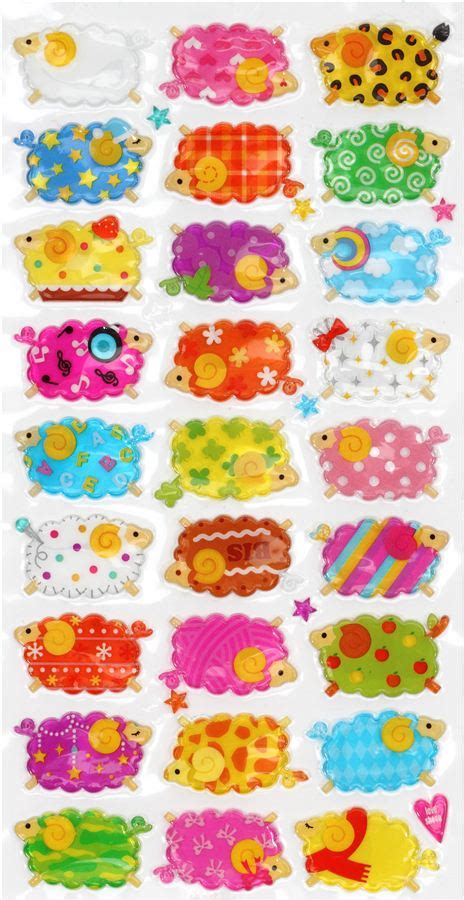 cute hard 3D stickers colourful sheep - Sticker Sheets - Sticker - Stationery - Kawaii Shop modeS4u