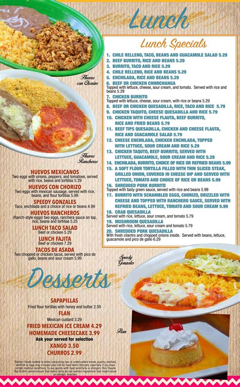 Don Tequila Elyria menu in Elyria, Ohio, USA