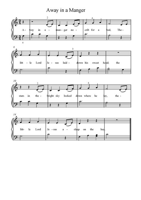 Away in a Manger Sheet music for Piano - 8notes.com