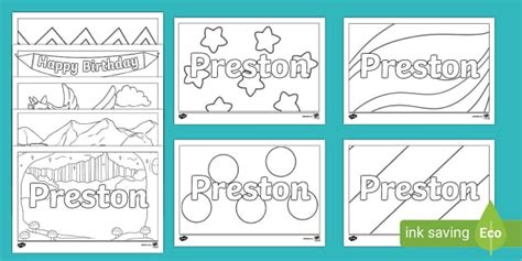 FREE! - Preston Name Simple Colouring Activity Sheets