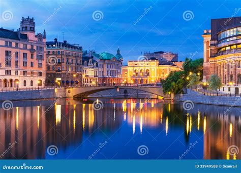 Evening Scenery of Stockholm, Sweden Stock Photo - Image of capital ...