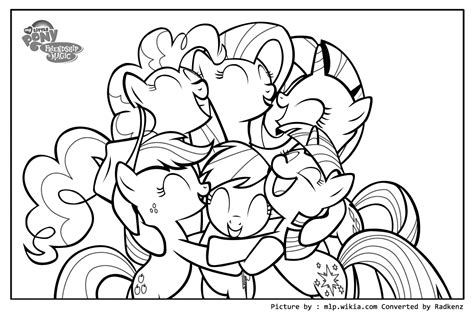 Radkenz Artworks Gallery: My little pony - big hug coloring page
