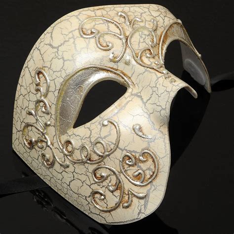 Amazon.com - Mens Phantom of the Opera Masquerade Mask - Silver ...