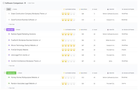 10 Best Comparison Chart Templates in Excel, Sheets, & ClickUp