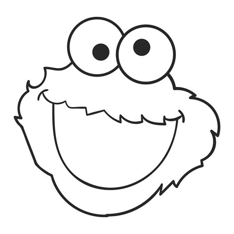 Cookie Monster Face Drawing Clipart Printable | Monster cookies, Monster face, Face template