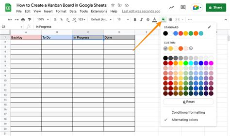 How to Create a Kanban Board in Google Sheets | ClickUp