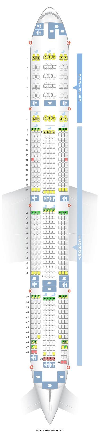 SeatGuru Seat Map Emirates Boeing 777-300ER (77W) Two Class | Seatguru ...