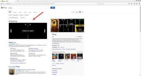 » Play Pong on Microsoft's Bing Search Engine