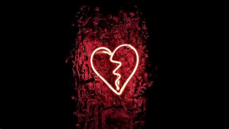 Broken heart Wallpaper 4K, Neon sign, Shattered, Vintage