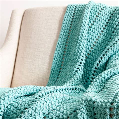 Bernat® Maker Home Dec™ Eyelets and Textures Crochet Blanket | Afghan ...