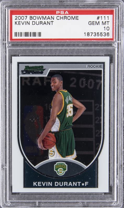 Lot Detail - 2007 Bowman Chrome #111 Kevin Durant Rookie Card (#1617/ ...