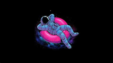 HD wallpaper: astronaut, relaxing, black background, floater, space | Wallpaper Flare