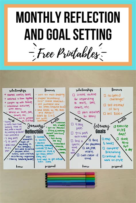 Monthly reflection and goal setting printables – Let's Live and Learn