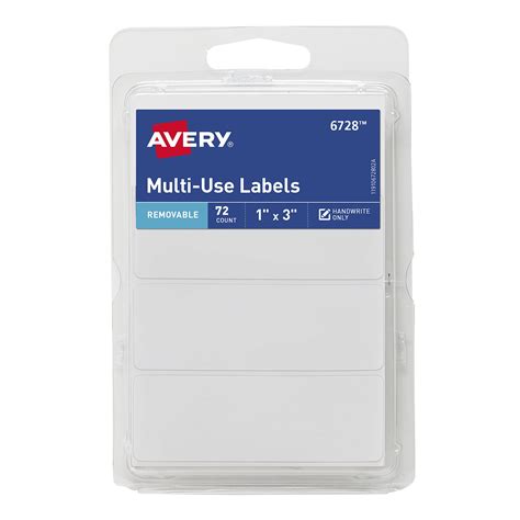 Avery Multi-Use Labels, Removable, Handwrite Only, 1" x 3", White, 72 Labels (16728) - Walmart ...