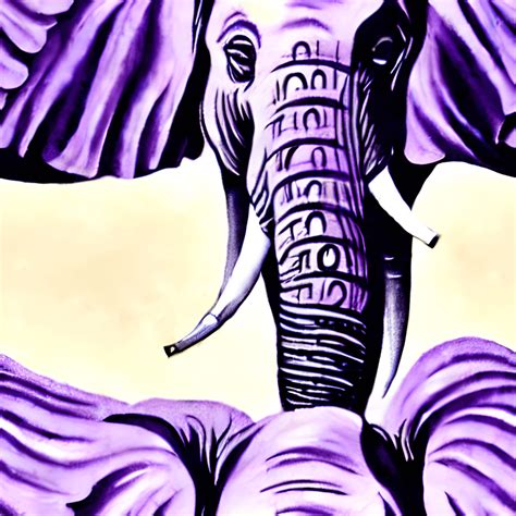 Purple Elephant Drinking Water Painting · Creative Fabrica