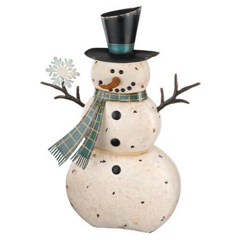 Large Rustic Metal Snowman - Teton Timberline Trading