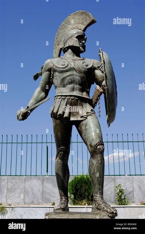 Greece, Peloponnese, Sparta, Leonidas statue Stock Photo - Alamy