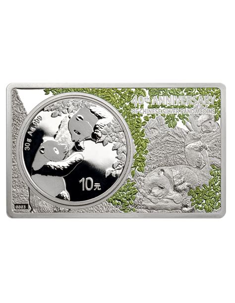 CHINESE PANDA 40th Anniversary Silver Set Coin 2 + 30g Bar China 2023