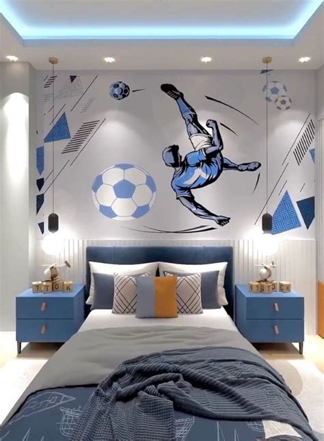 Soccer Themed Kids Room Wallpaper , Football Fanatic Mural for Children ...